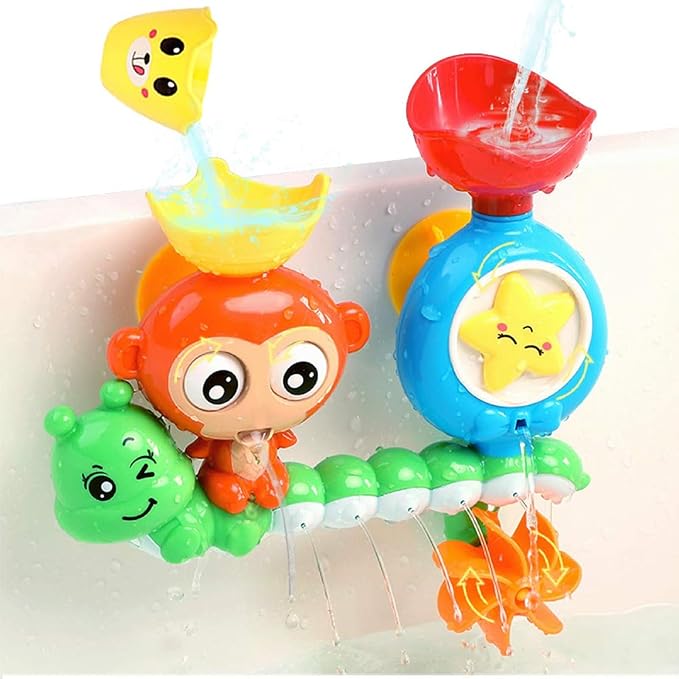 Toddler Bath Toy – Monkey & Caterpillar, Suction Cup Water Toy for Ages 1–3 - Image 3