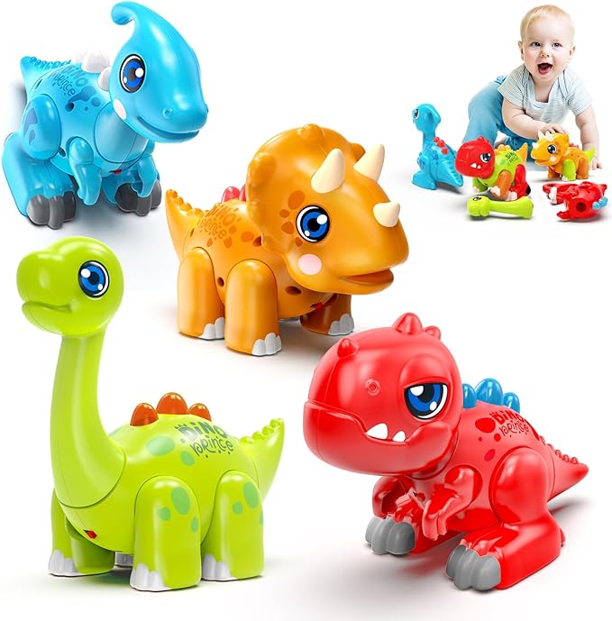 Toddler Dinosaur Musical Toy – Light & Sound Educational Building Set for Ages 1–3