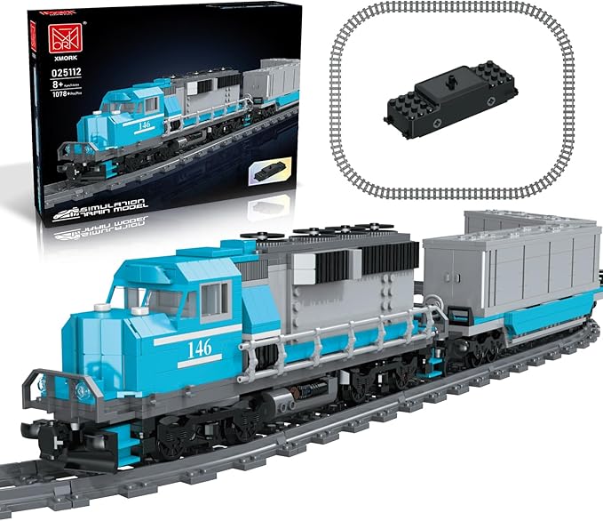 Burlington Train Set – 1065PCS Motorized Freight Train with 2 Coaches & 32 Tracks, Ages 12–16 - Image 2