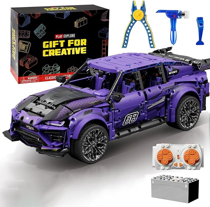 1:8 RC SUV Building Set – 2375PCS Model with Motors & Rechargeable Battery, Ages 12+